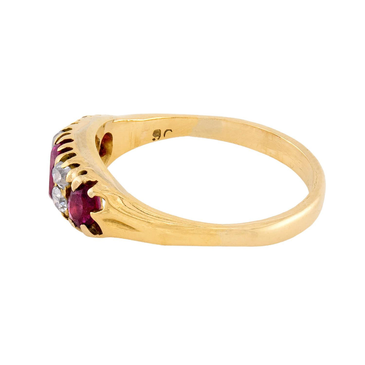 Art Nouveau 18k Ruby & Diamond Ring
