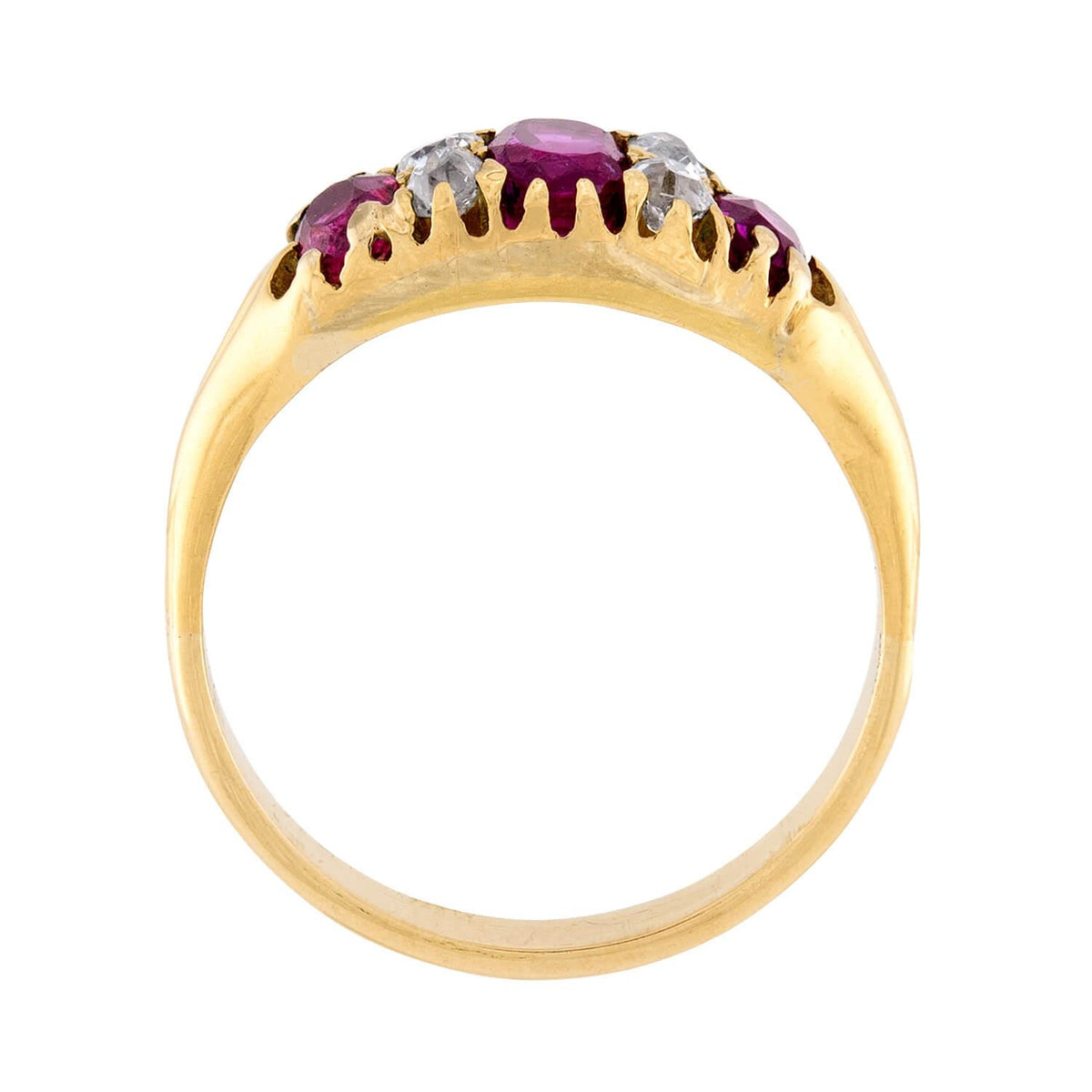 Art Nouveau 18k Ruby & Diamond Ring
