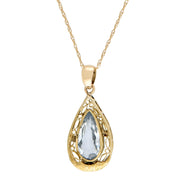 Edwardian 18k/14k Aqua Pendant Necklace