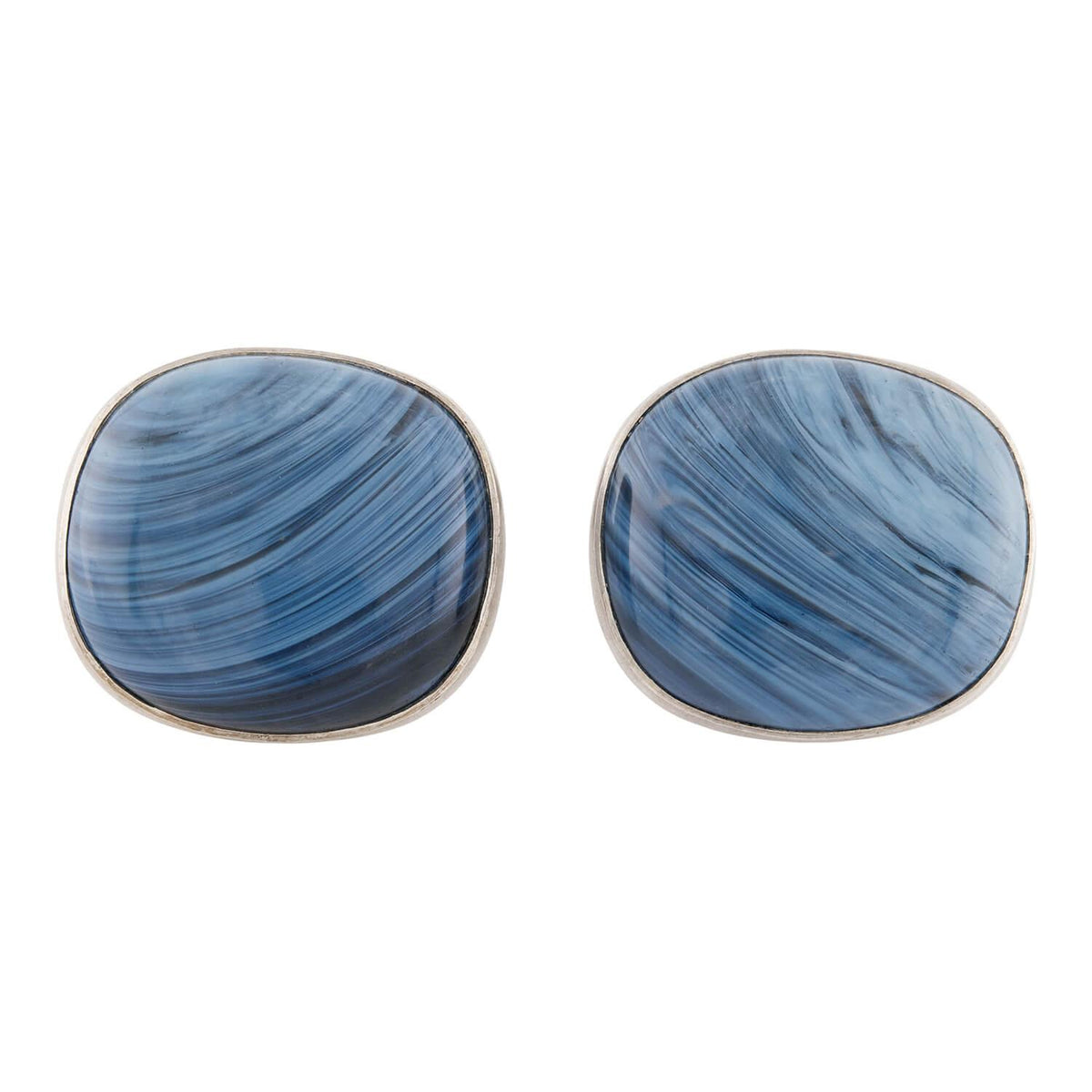 SIGFRID PETERSSONS Edwardian Swedish Sterling Silver Agate Cufflinks