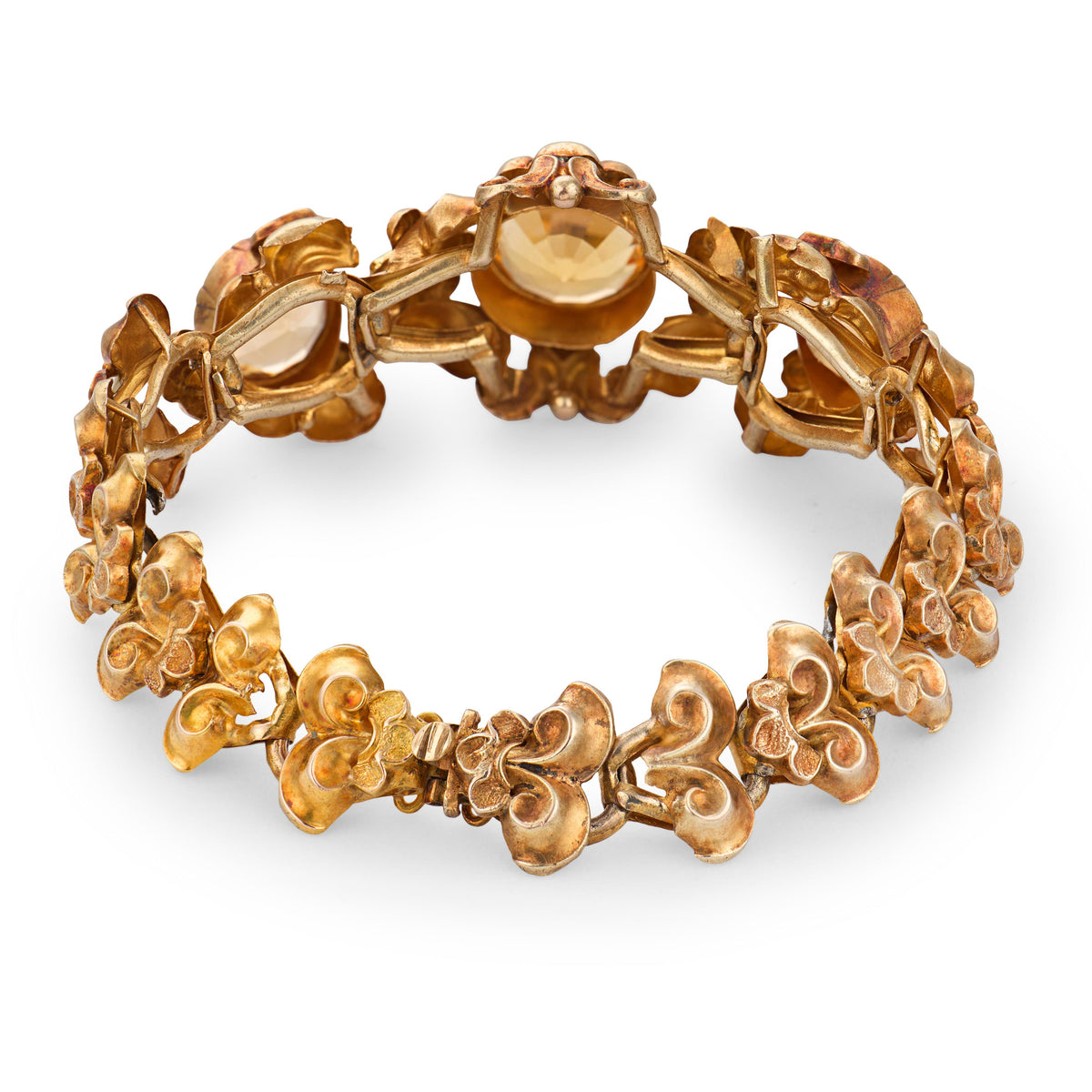 Georgian 22k Citrine Link Bracelet