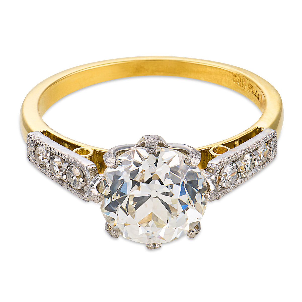 Estate 14k/Platinum GIA Diamond Engagement Ring 1.98ct