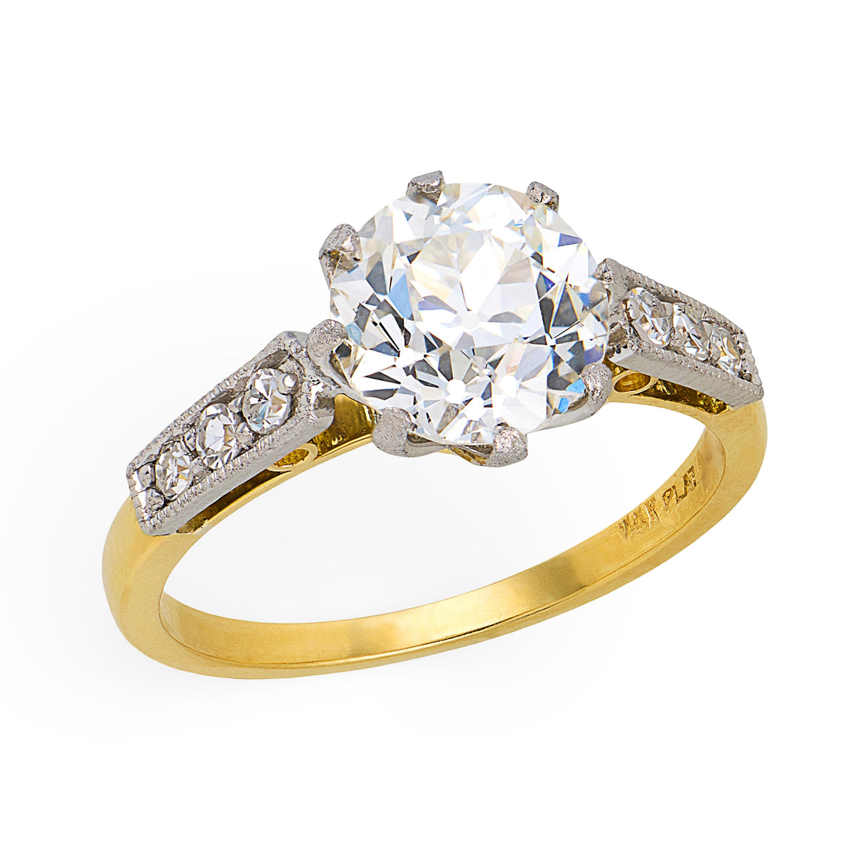 Estate 14k/Platinum GIA Diamond Engagement Ring 1.98ct