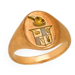 Victorian 14k Crest Signet Ring