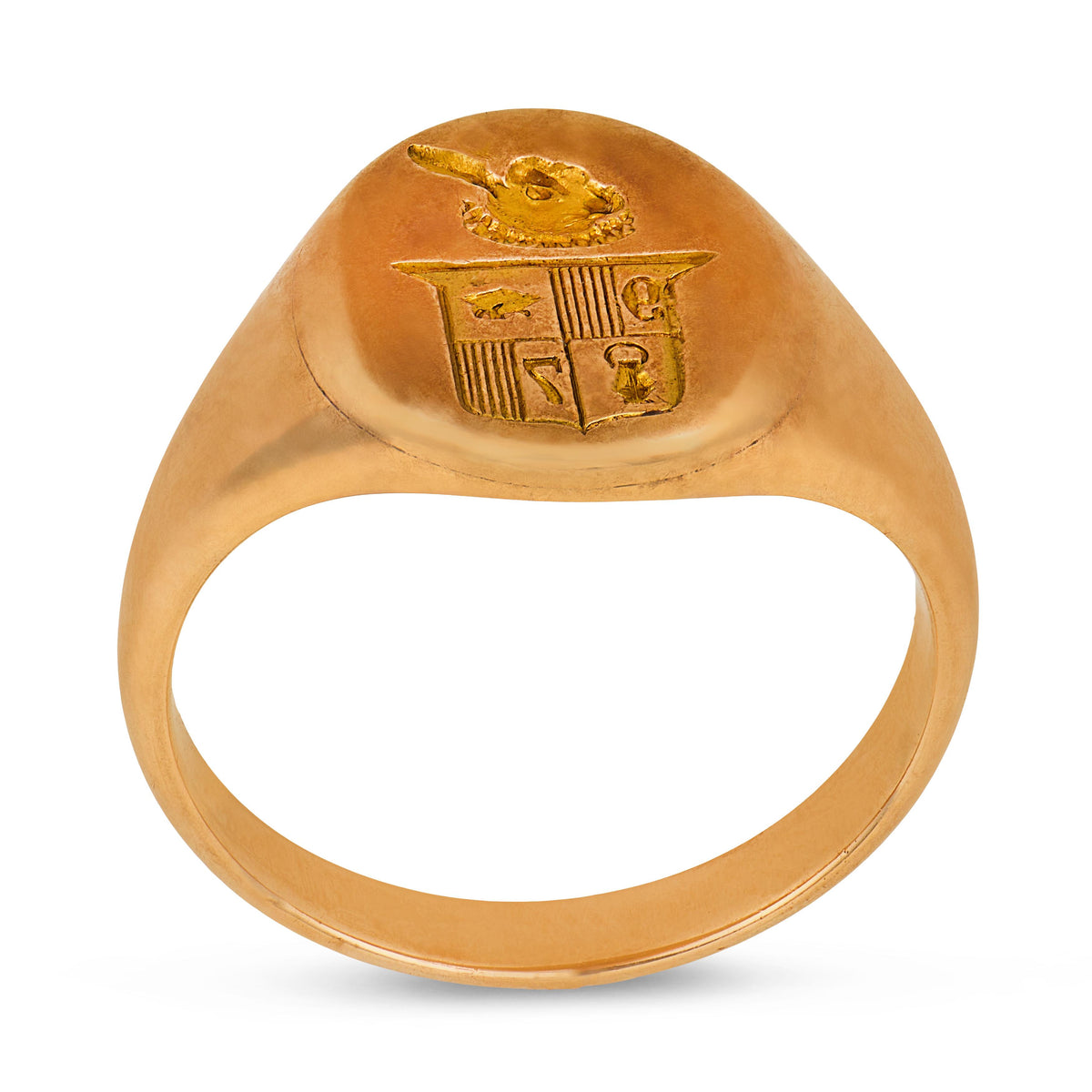 Victorian 14k Crest Signet Ring
