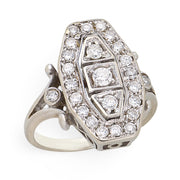 Estate 14k Diamond Navette Ring