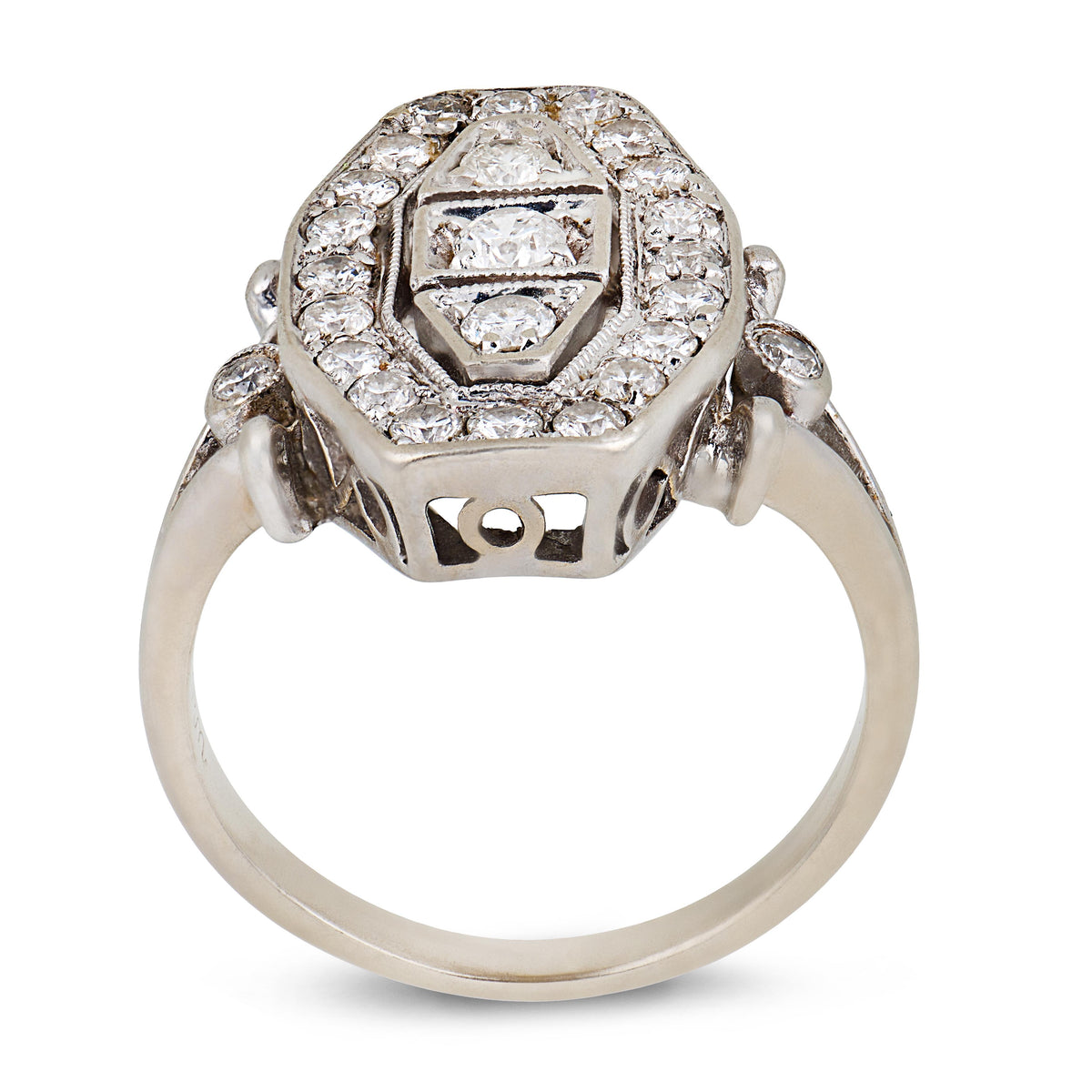Estate 14k Diamond Navette Ring