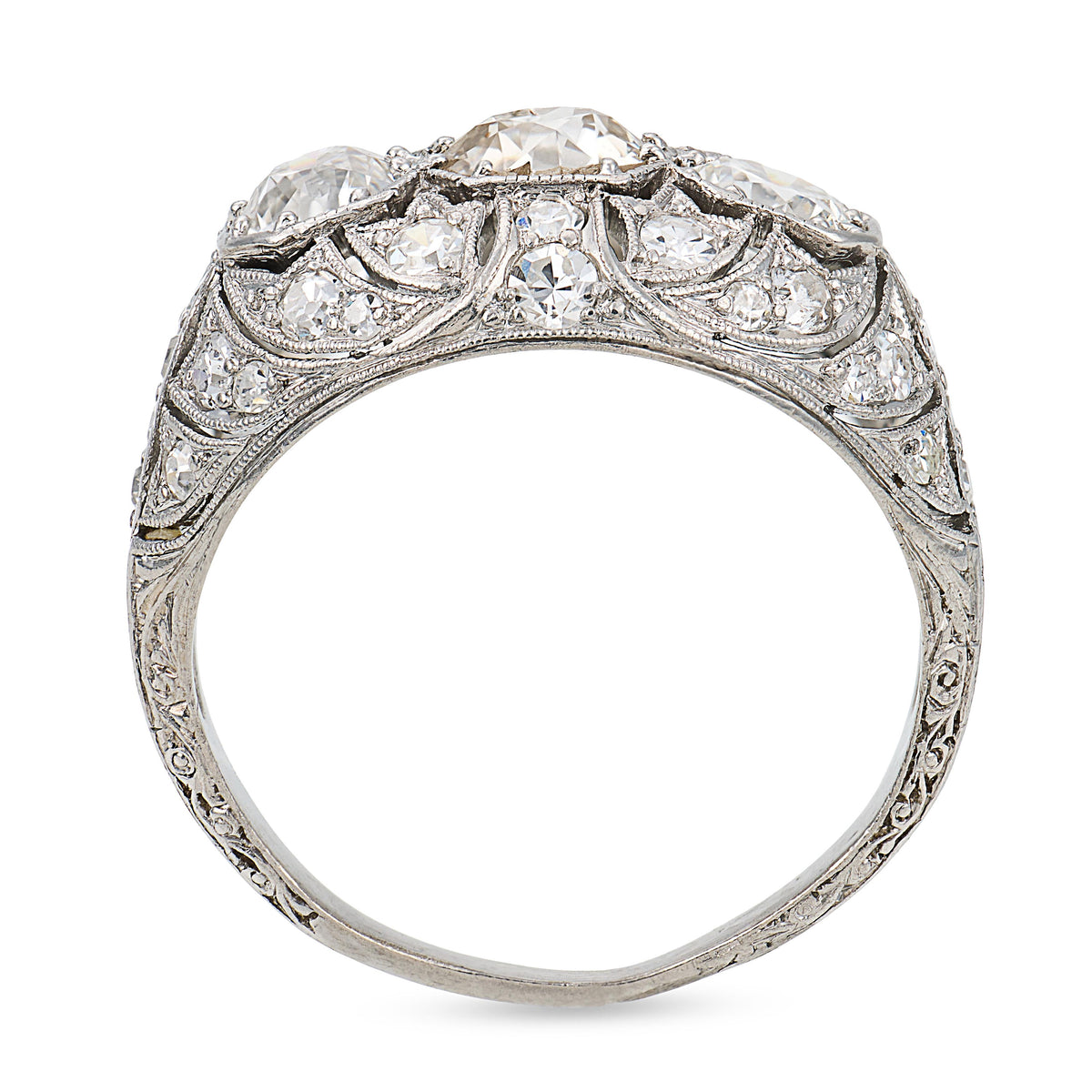 Edwardian Platinum Diamond Three Stone Ring