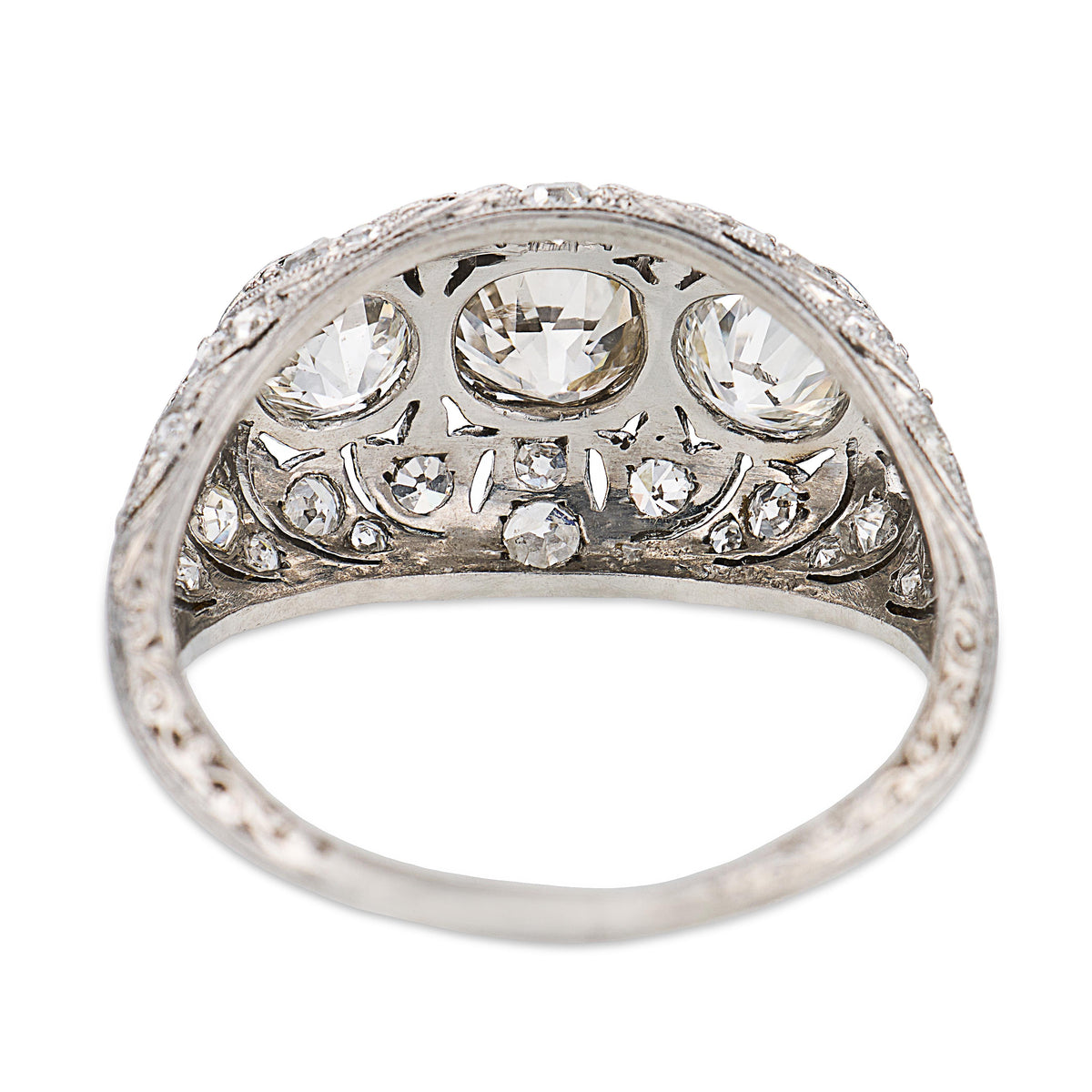 Edwardian Platinum Diamond Three Stone Ring