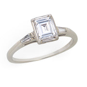 Retro Platinum Diamond Engagement Ring .64ct