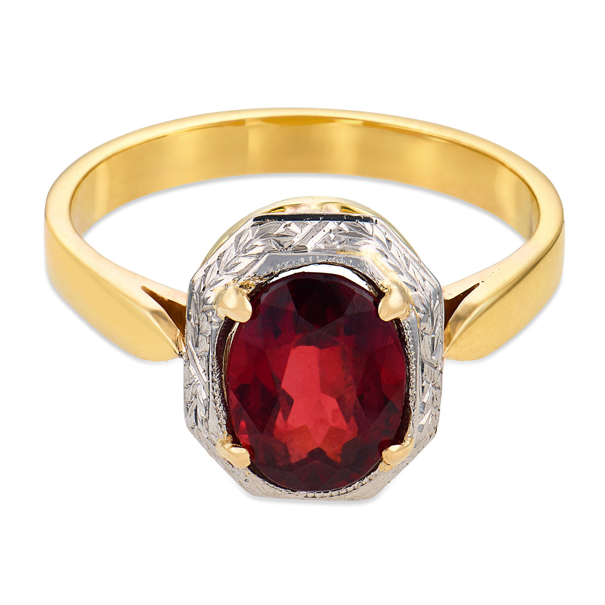 Edwardian 14k/Platinum Tourmaline Ring
