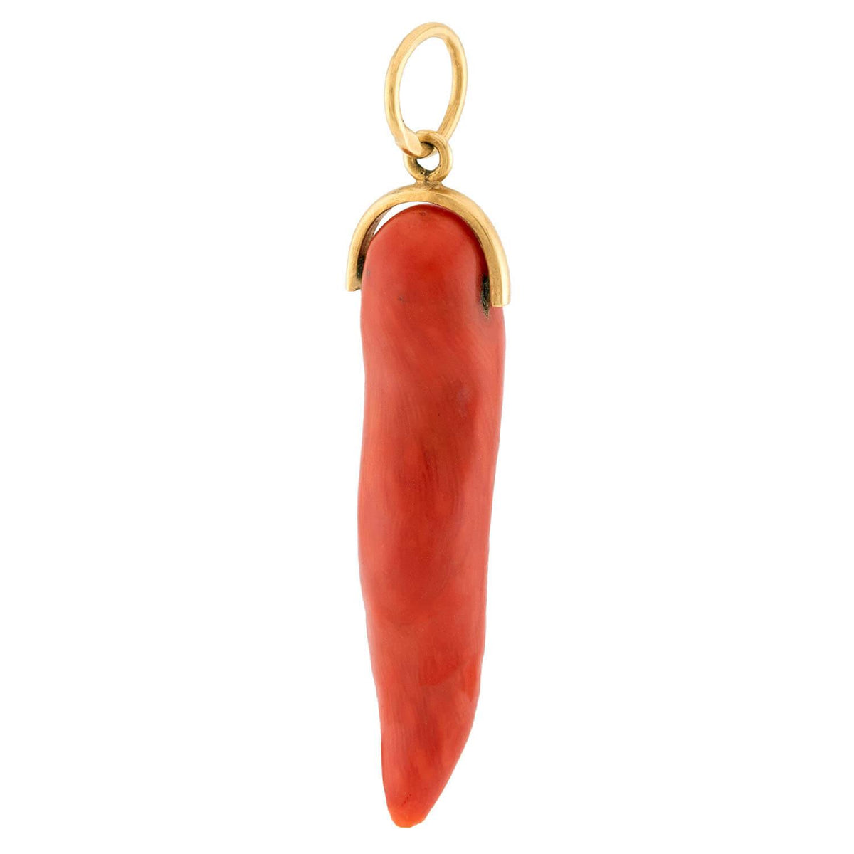 Victorian 18k Coral Cornicello Pendant/Charm
