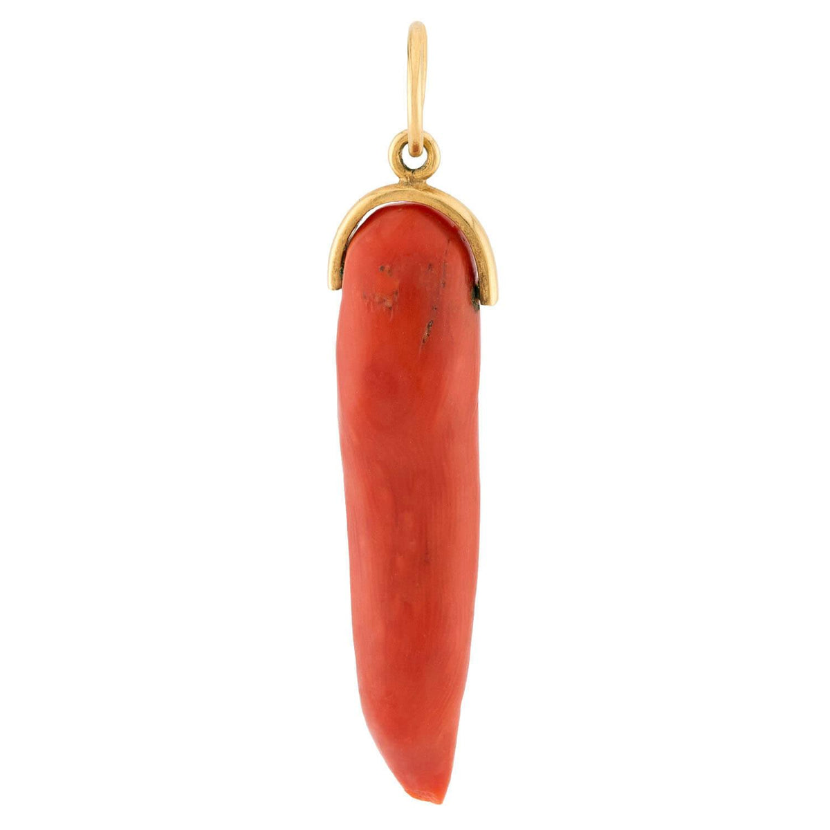 Victorian 18k Coral Cornicello Pendant/Charm