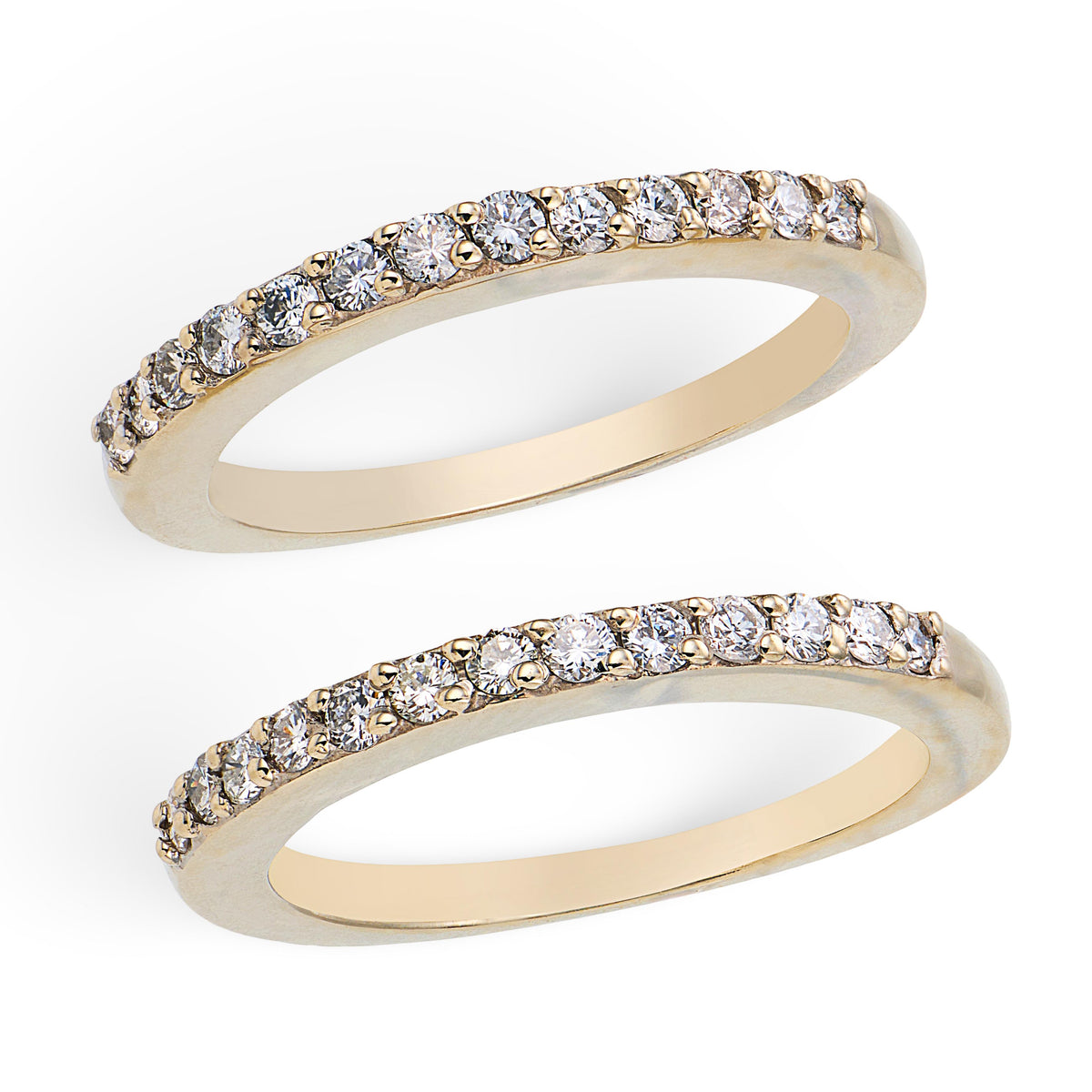 Estate 18k Diamond Half Band Set