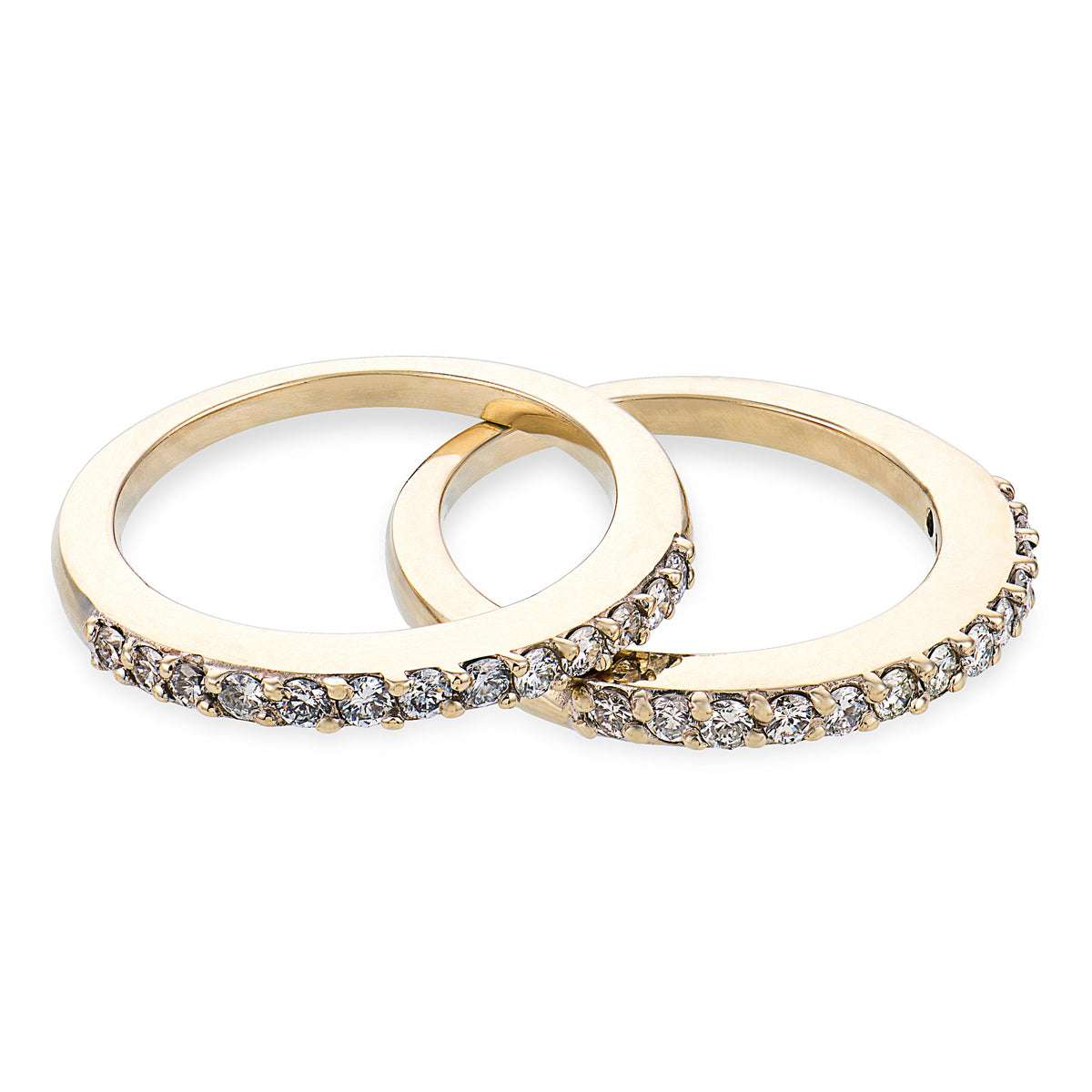 Estate 18k Diamond Half Band Set