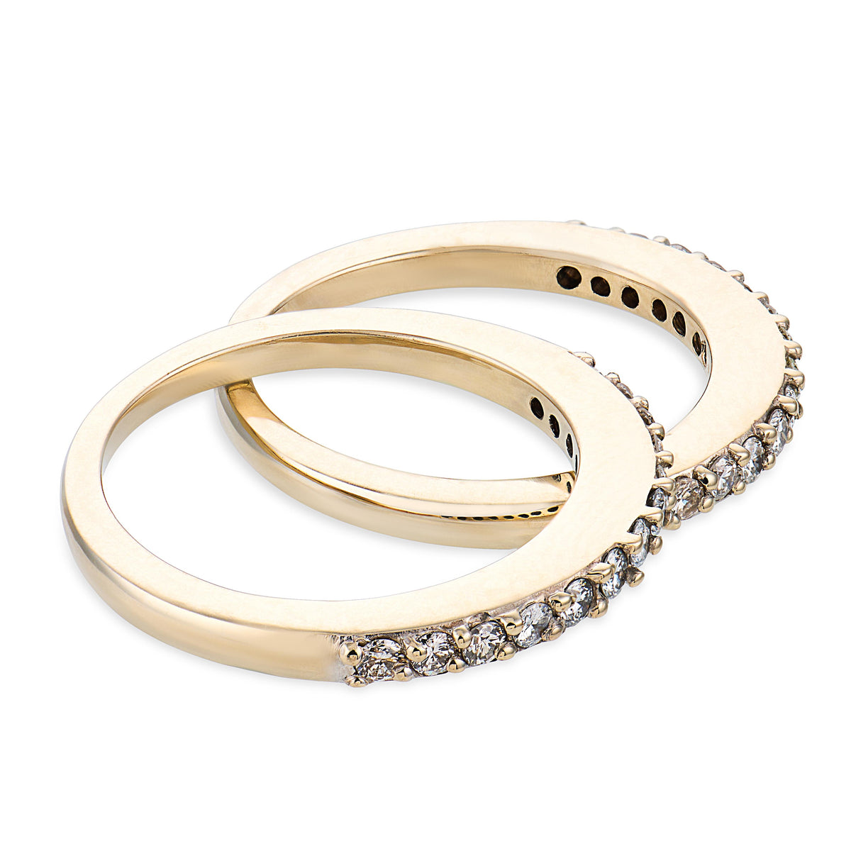 Estate 18k Diamond Half Band Set