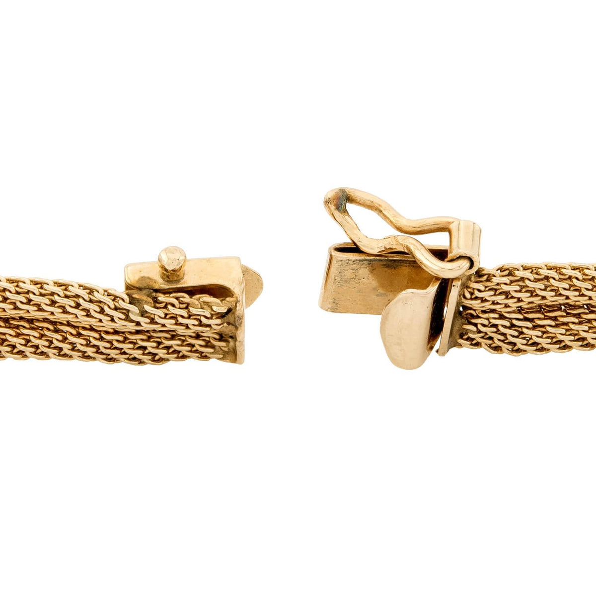 Retro 14k/Platinum Diamond Mesh Bracelet