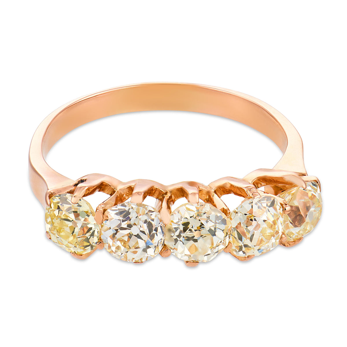 Victorian 14k Diamond Five Stone Ring