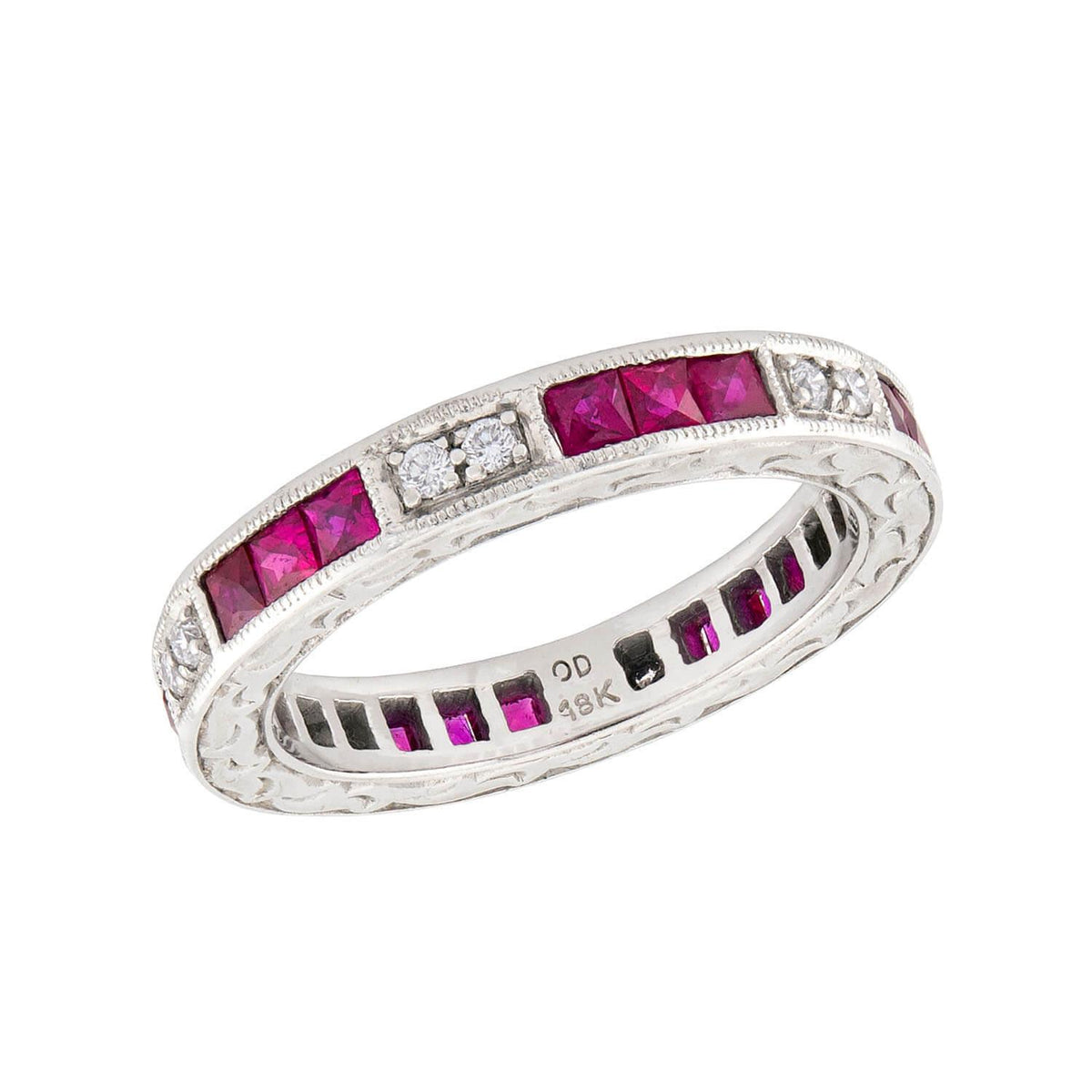 Estate 18k Ruby & Diamond Eternity Band