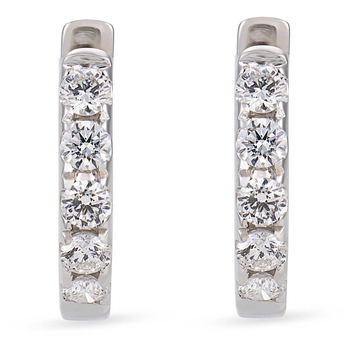 Estate 14k Diamond Huggie Hoop Earrings
