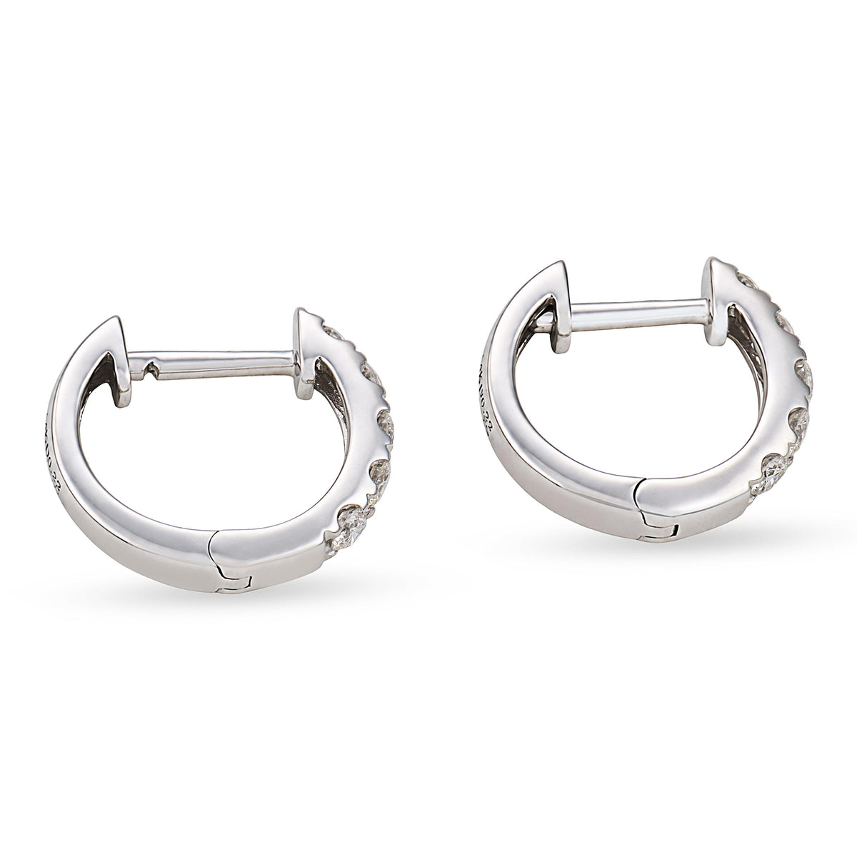 Estate 14k Diamond Huggie Hoop Earrings
