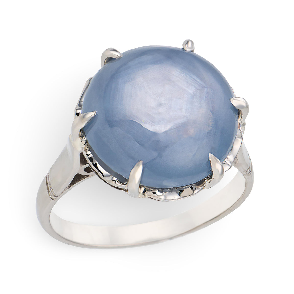 Art Deco Platinum Star Sapphire Ring