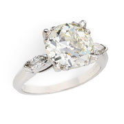 Art Deco Platinum Diamond Engagement Ring 3.09ct