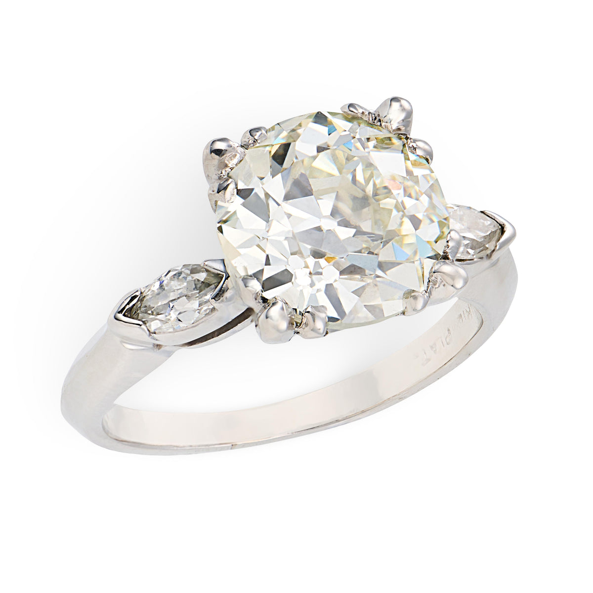 Art Deco Platinum Diamond Engagement Ring 3.09ct