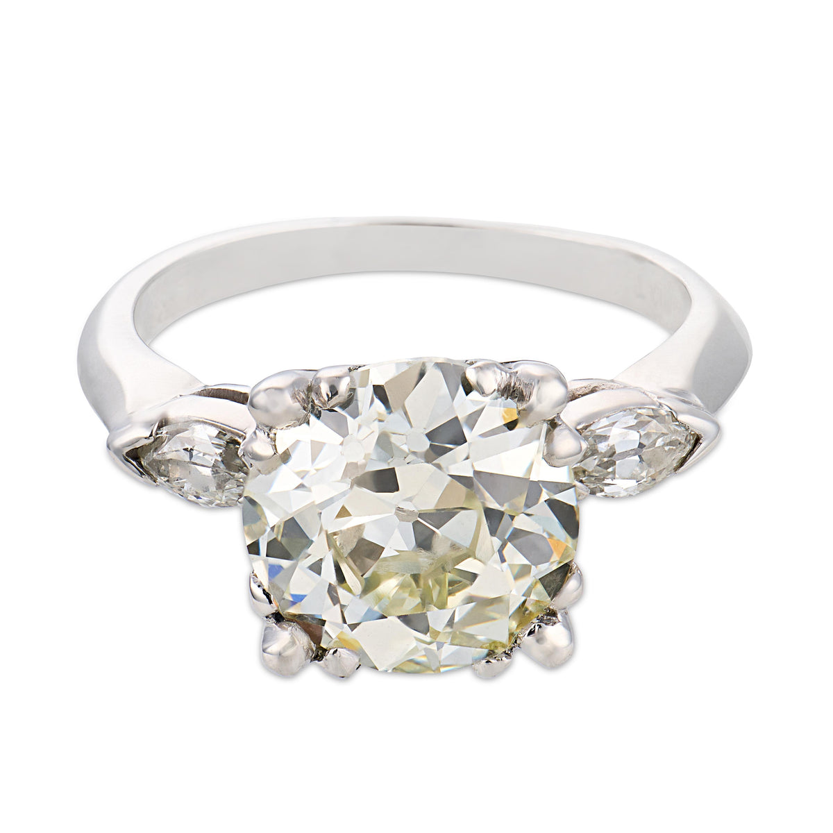 Art Deco Platinum Diamond Engagement Ring 3.09ct