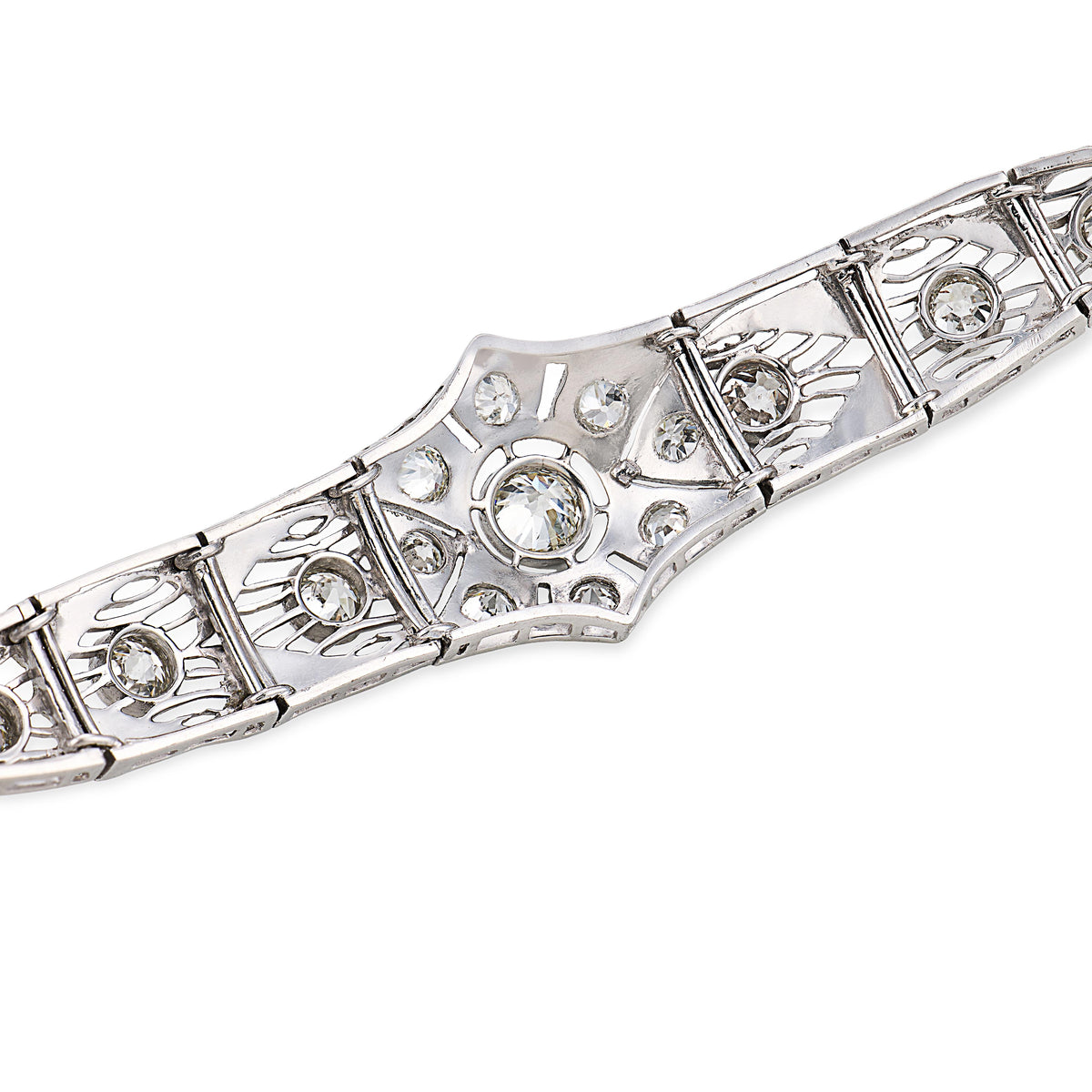 Art Deco Platinum Diamond Belly Bracelet