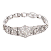 Art Deco Platinum Diamond Belly Bracelet