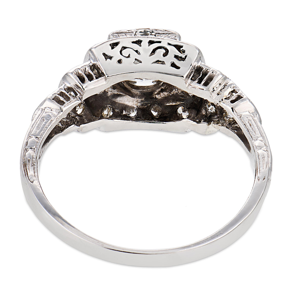 Art Deco Platinum Diamond Engagement Ring.90ct