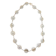 Art Deco 14k Rock Quartz Crystal Pools of Light Chain Necklace