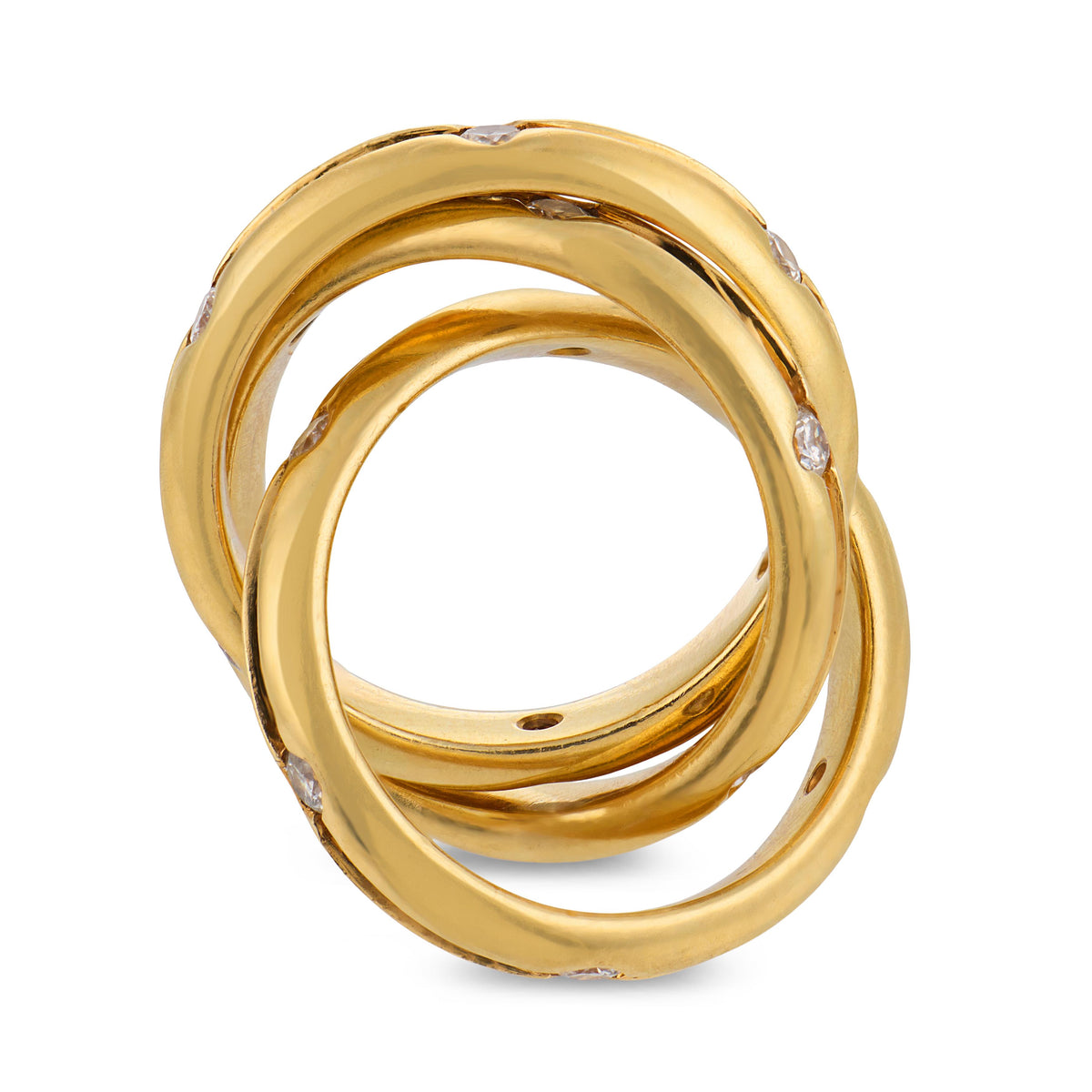 Estate 18k Diamond Roller Ring