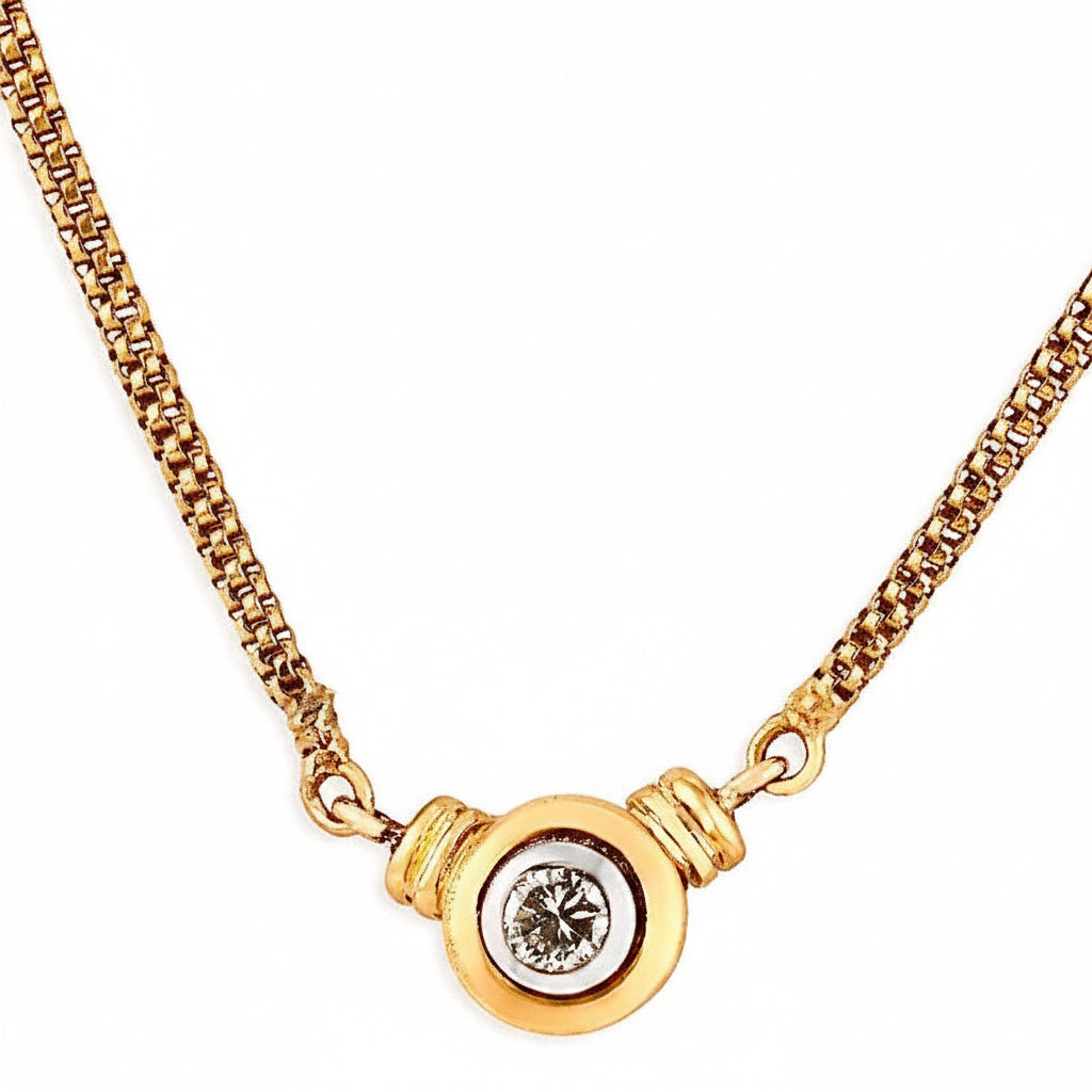 Estate 18k Diamond Pendant Necklace