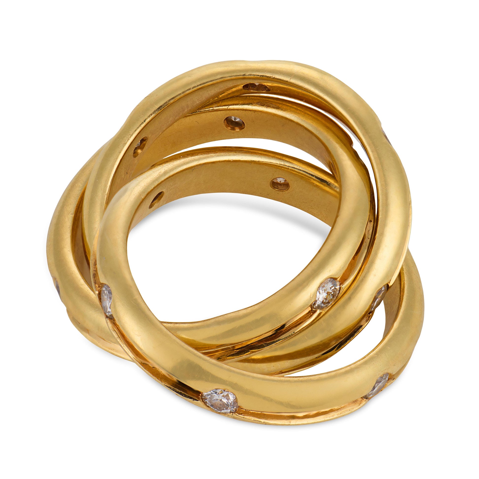 Estate 18k Diamond Roller Ring