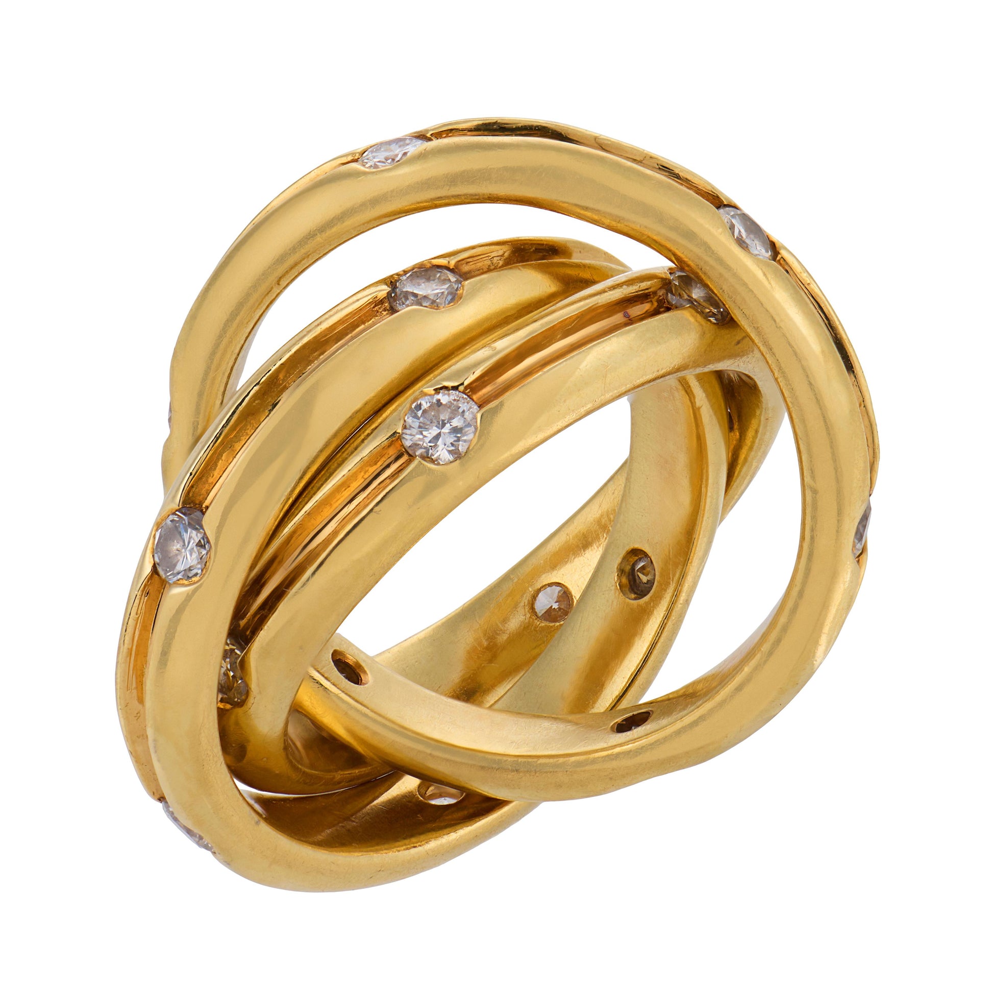 Estate 18k Diamond Roller Ring