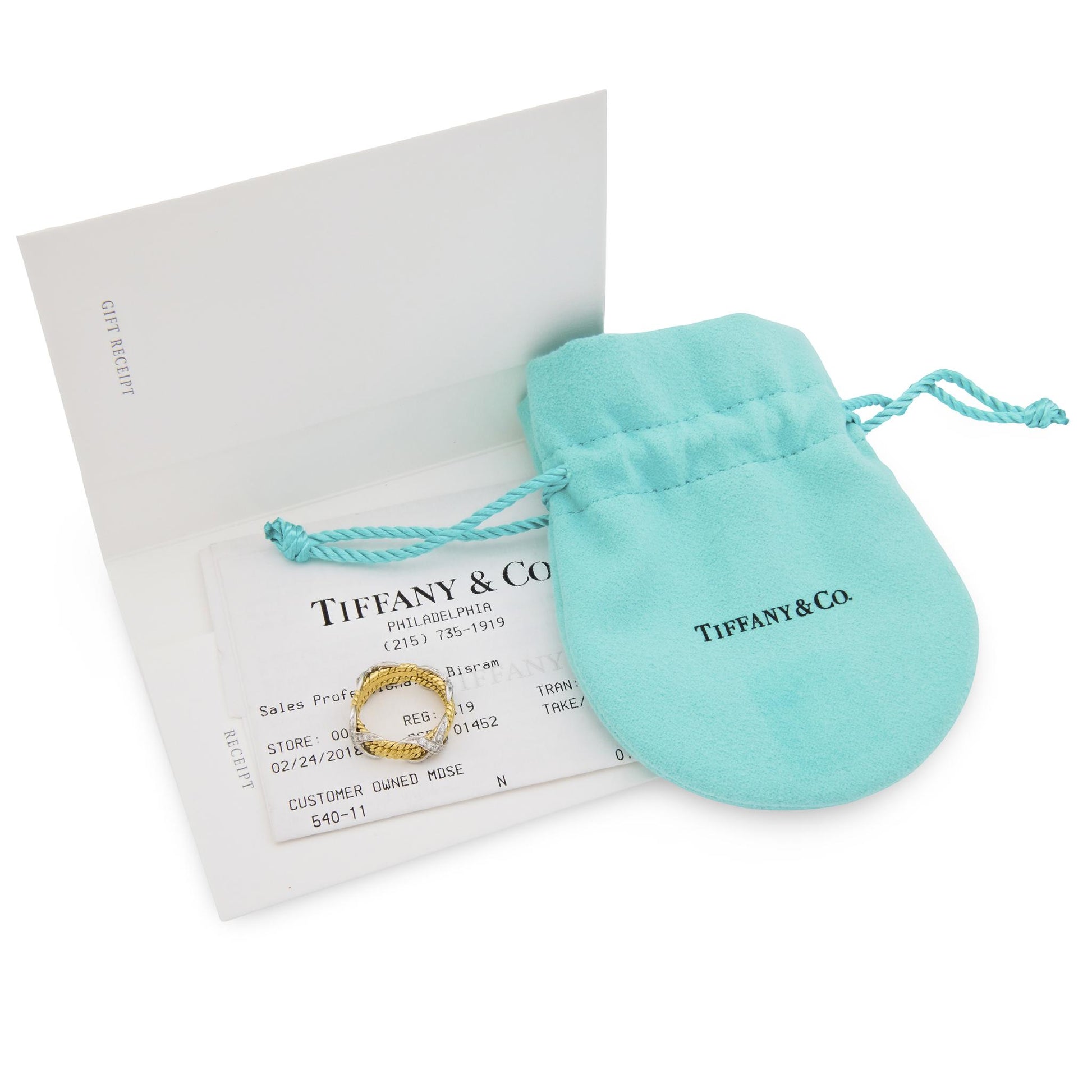 JEAN SCHLUMBERGER for TIFFANY & CO. Estate 18k/Platinum Diamond Ring