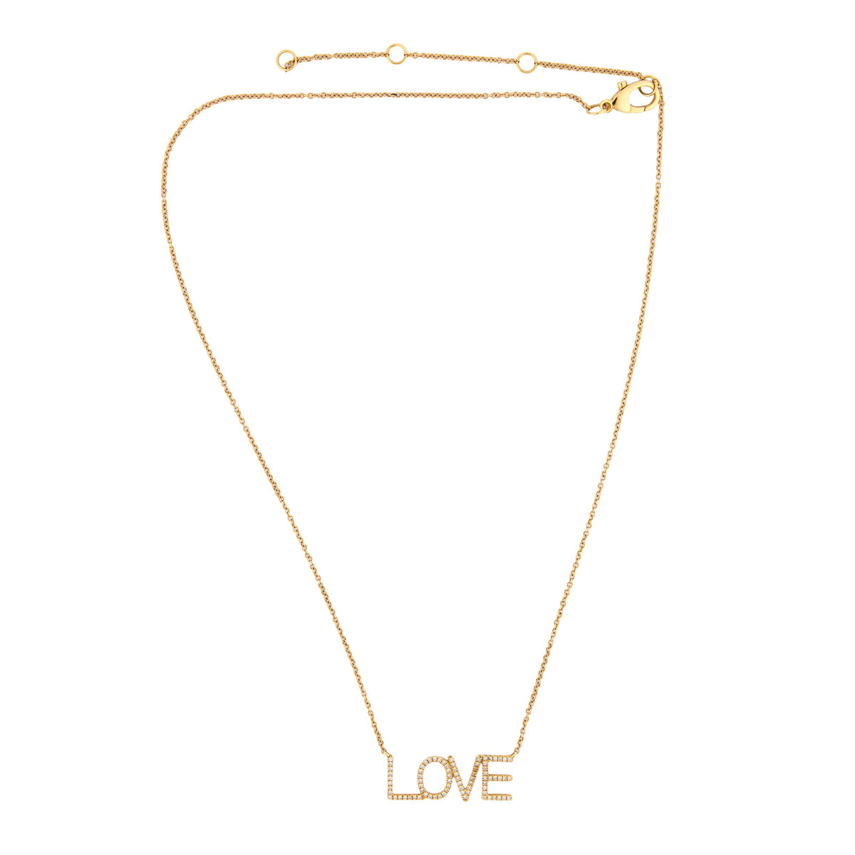 SHYNE Estate 14k Diamond Love-Motif Pendant Necklace