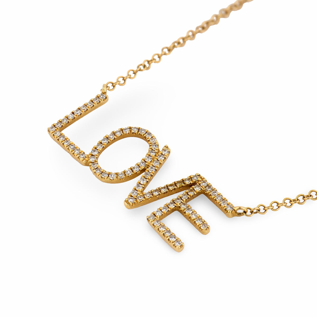 SHYNE Estate 14k Diamond Love-Motif Pendant Necklace