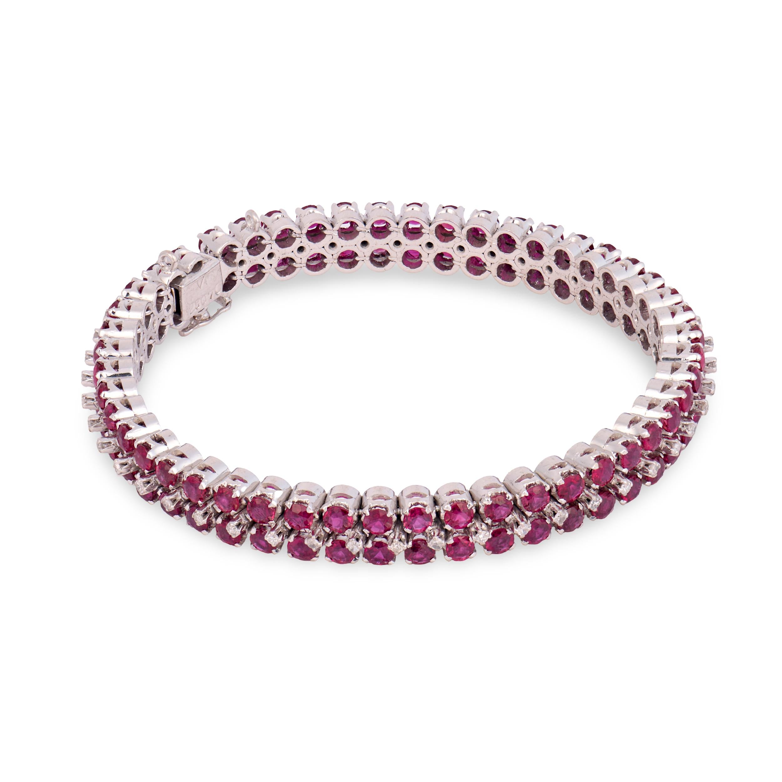 Estate 18k Ruby & Diamond Bracelet