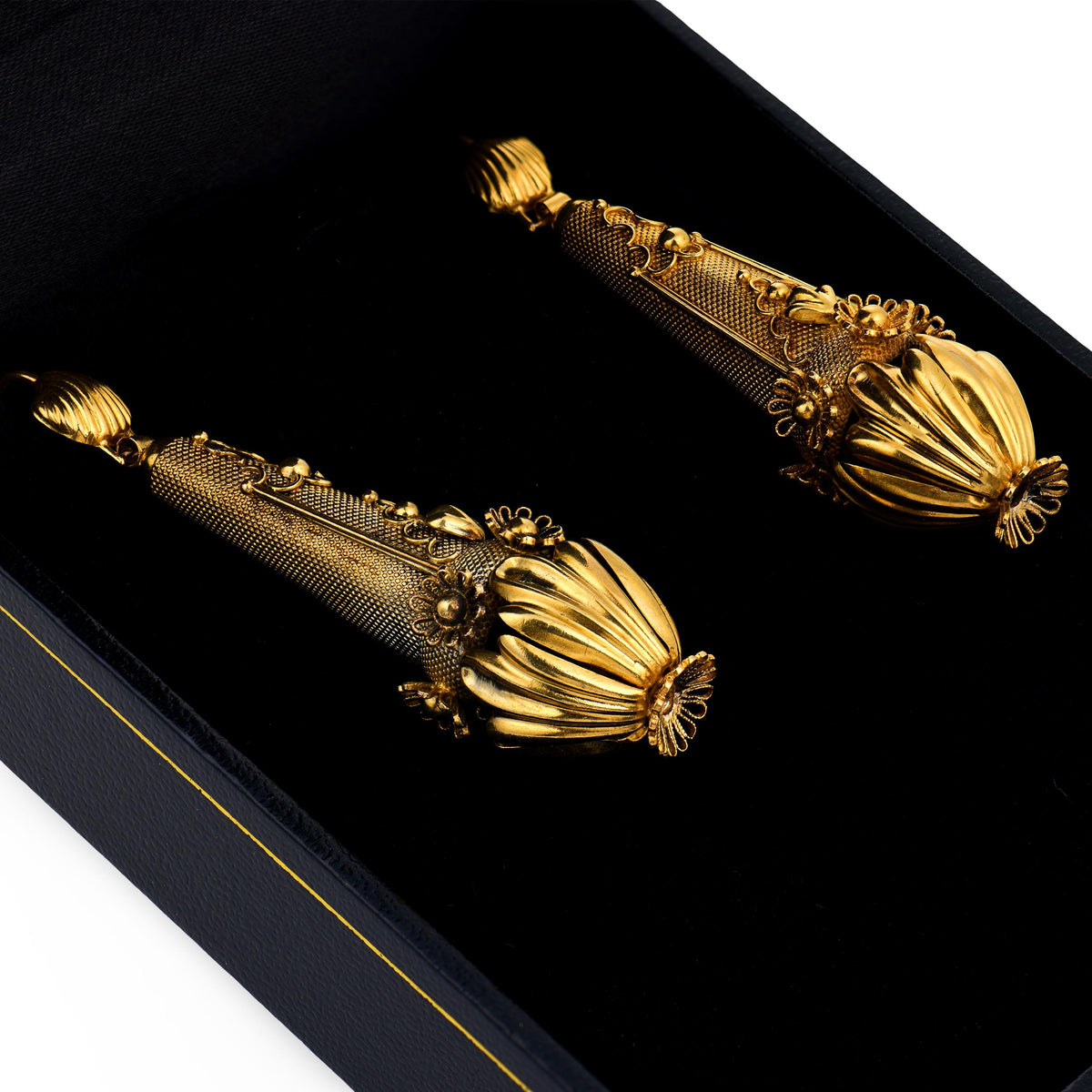 Victorian 15k Etruscan Dangle Earrings