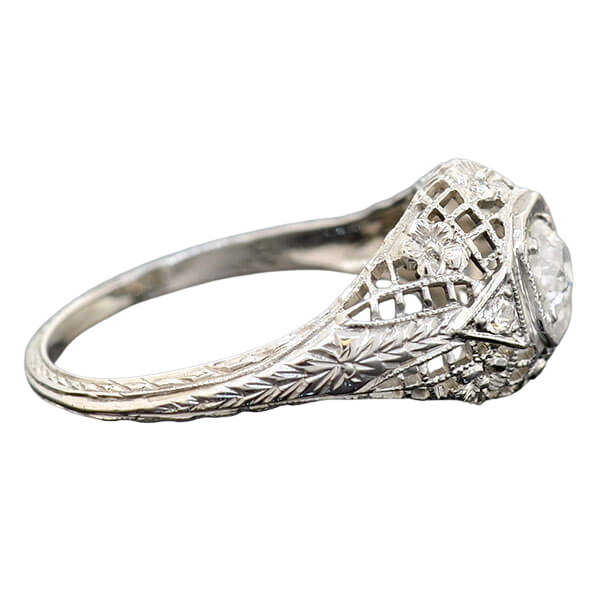 Art Deco 18kt Diamond Engagement Ring 0.28ct