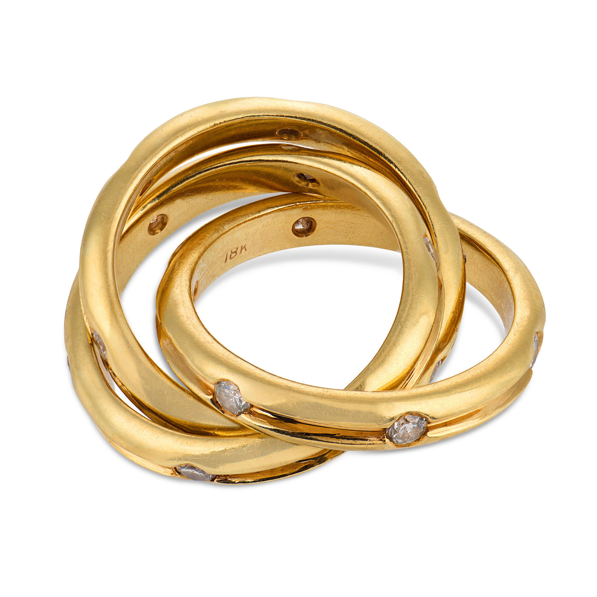 Estate 18k Diamond Roller Ring