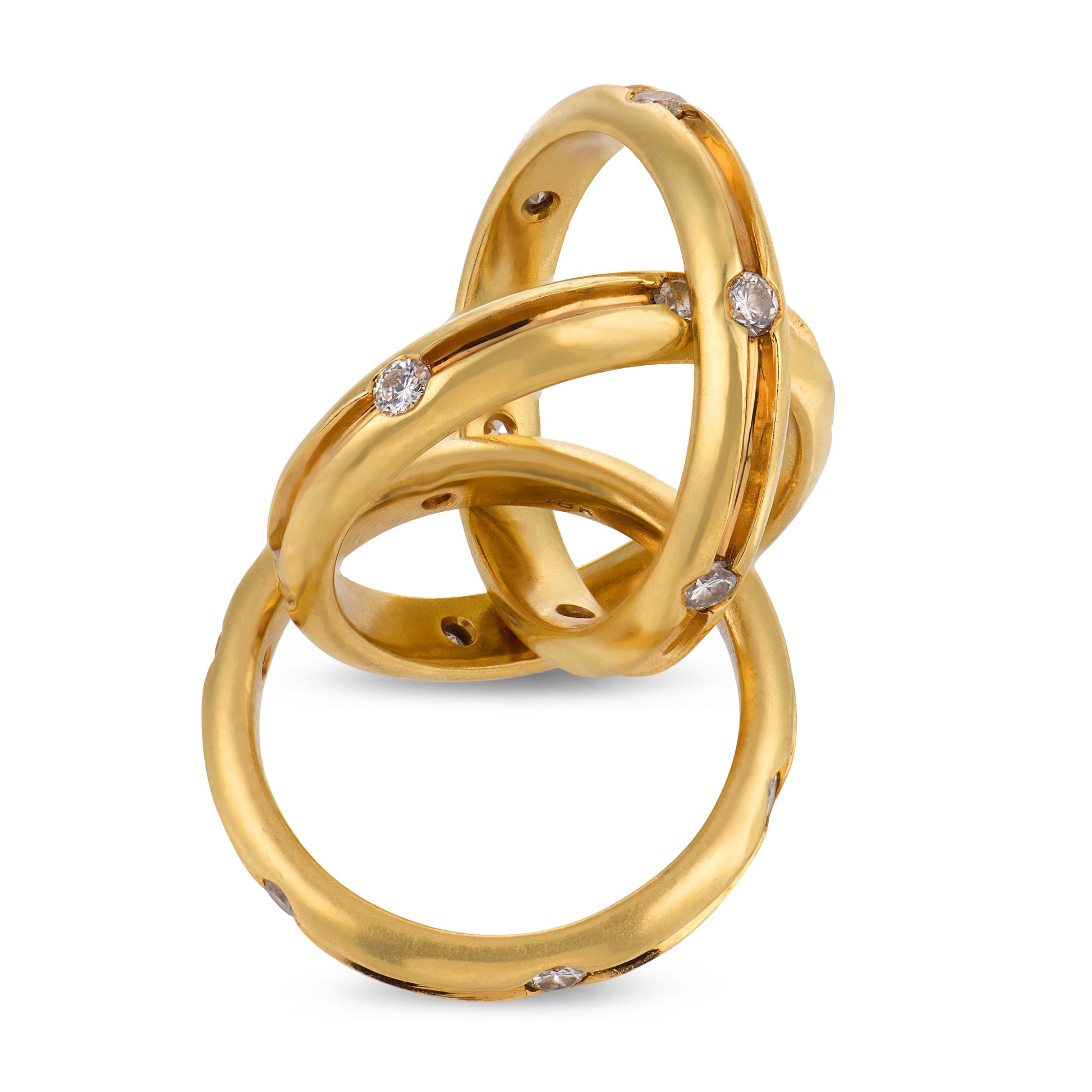 Estate 18k Diamond Roller Ring