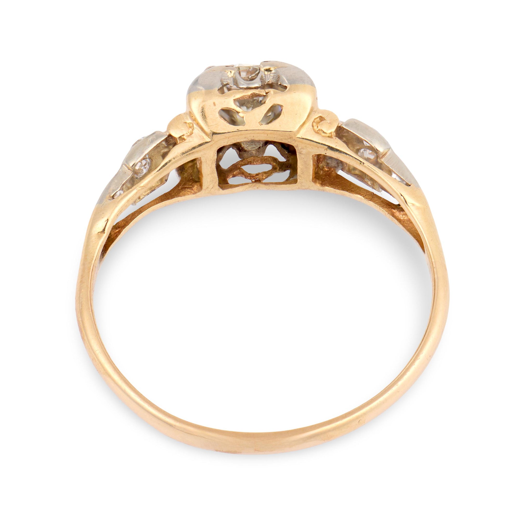 Retro 14k Diamond Engagement Ring .50ct