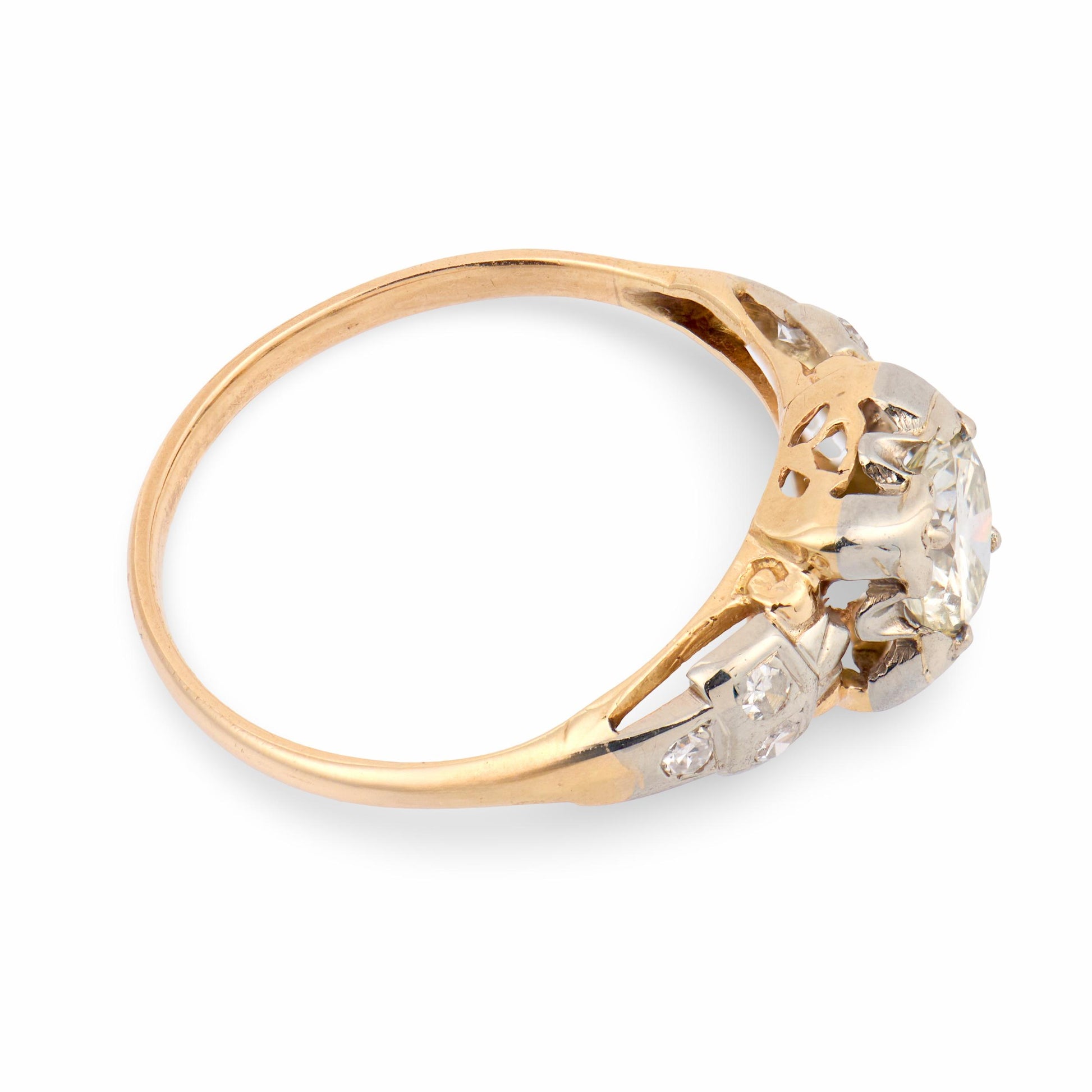 Retro 14k Diamond Engagement Ring .50ct