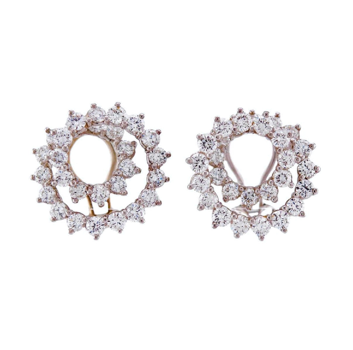TIFFANY & CO. Vintage Platinum Diamond Swirl-Motif Earrings