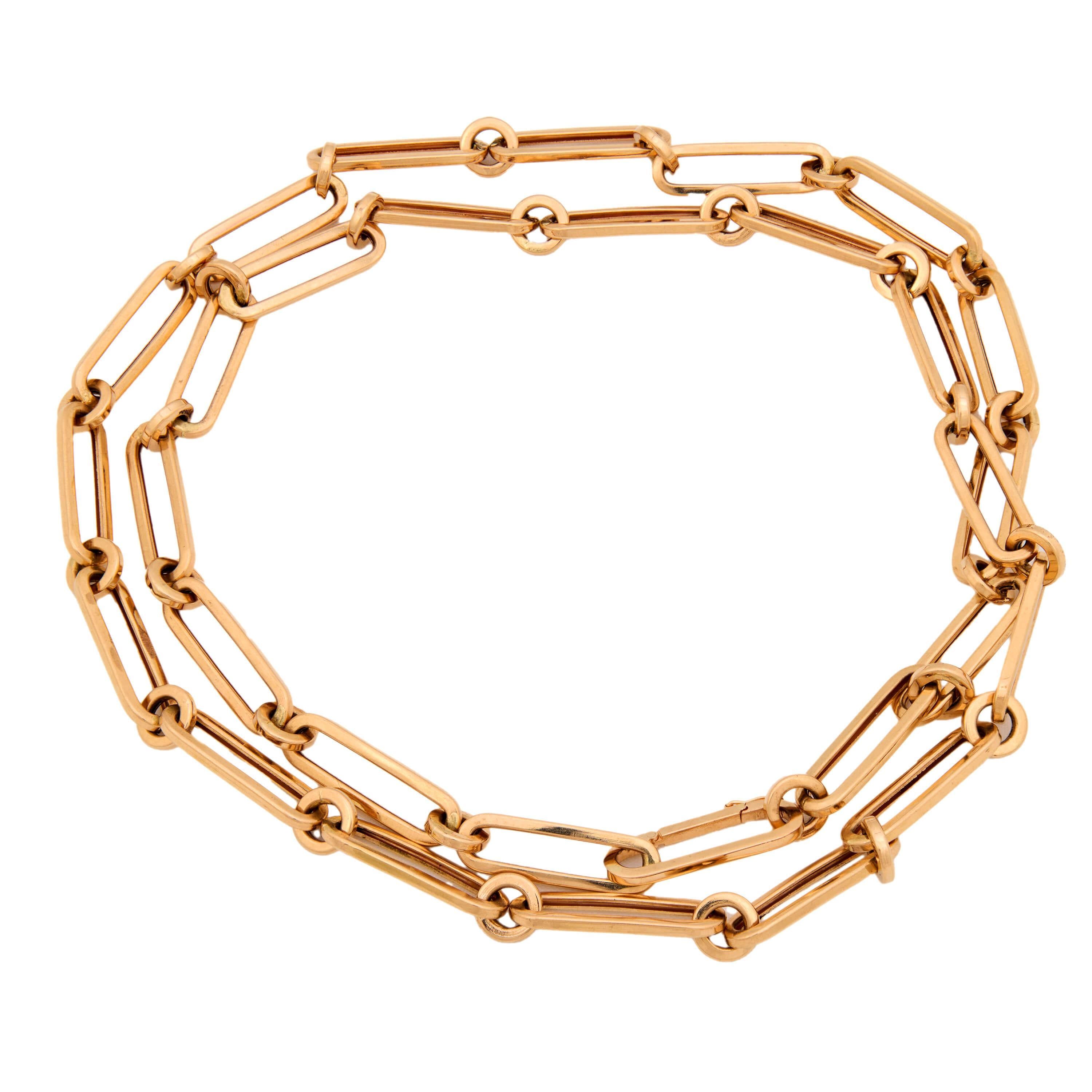Estate 18k Paperclip Chain 26"