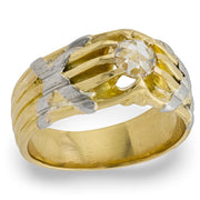 Art Nouveau 18k/Platinum Diamond Engagement Ring 0.41ct